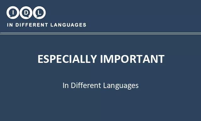 Especially important in Different Languages - Image