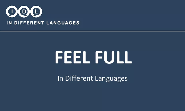 Feel full in Different Languages - Image