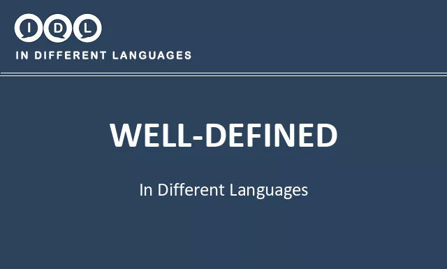 Well-defined in Different Languages - Image