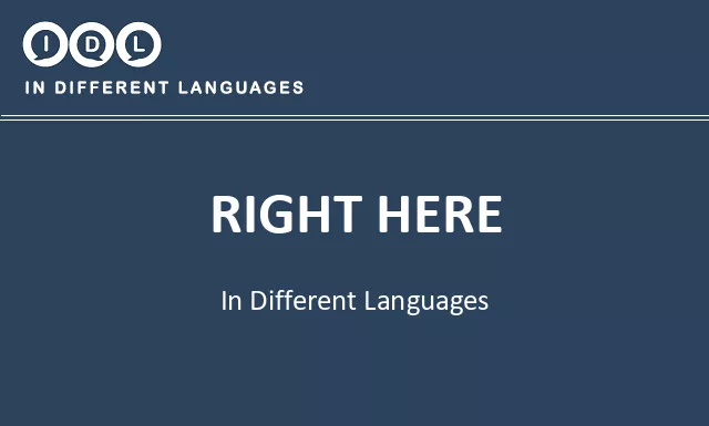 Right here in Different Languages - Image