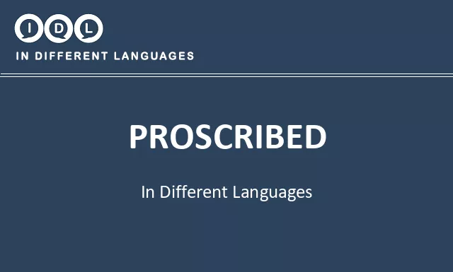 Proscribed in Different Languages - Image