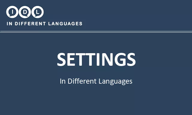 Settings in Different Languages - Image