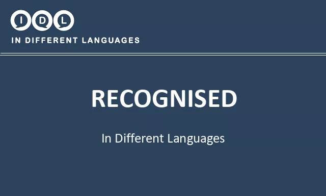 Recognised in Different Languages - Image