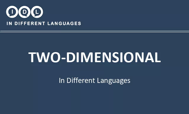 Two-dimensional in Different Languages - Image