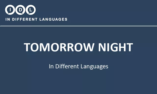 Tomorrow night in Different Languages - Image