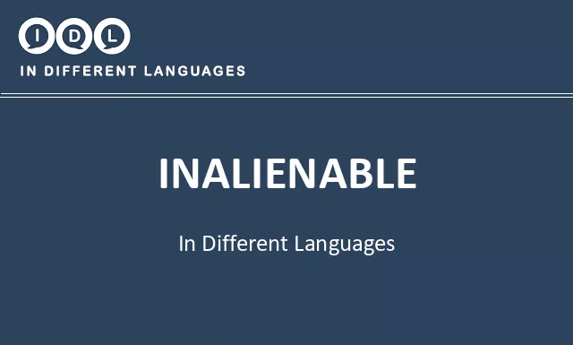 Inalienable in Different Languages - Image