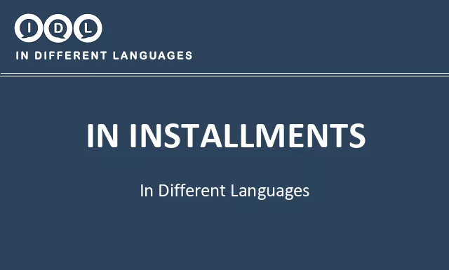 In installments in Different Languages - Image