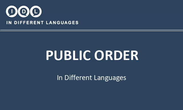 Public order in Different Languages - Image