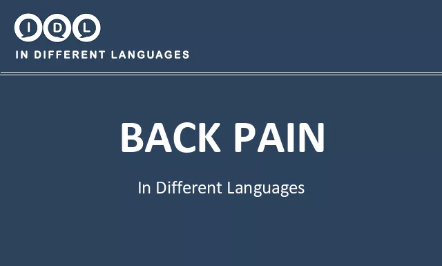 Back pain in Different Languages - Image