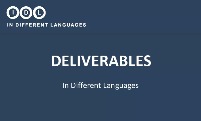 Deliverables in Different Languages - Image