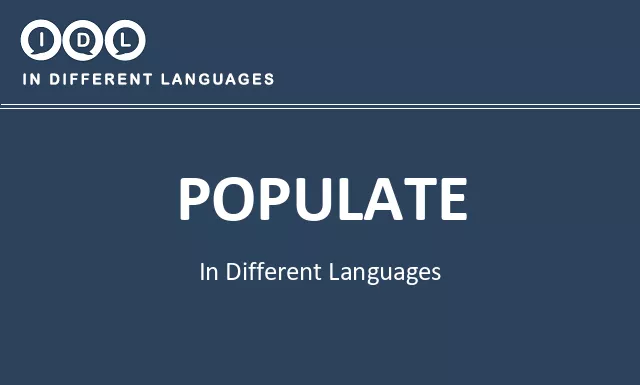 Populate in Different Languages - Image