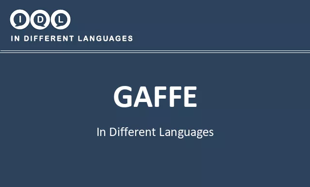 Gaffe in Different Languages - Image