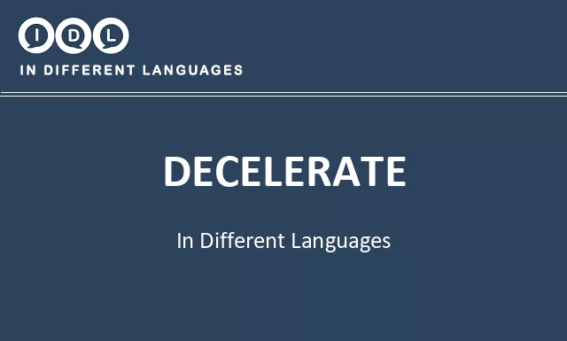 Decelerate in Different Languages - Image