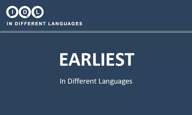 Earliest in Different Languages - Image
