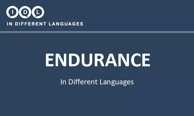 Endurance in Different Languages - Image