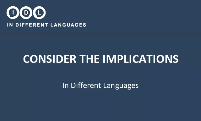 Consider the implications in Different Languages - Image