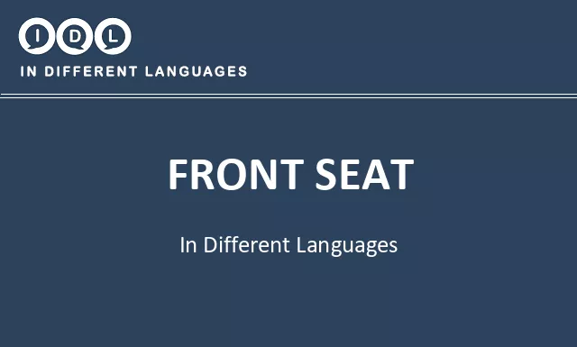Front seat in Different Languages - Image