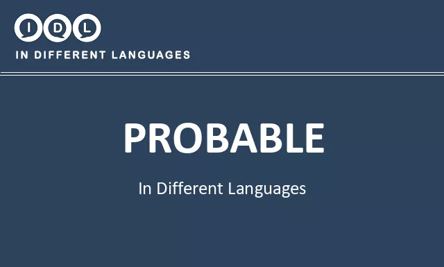 Probable in Different Languages - Image