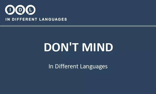 Don't mind in Different Languages - Image
