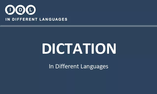 Dictation in Different Languages - Image