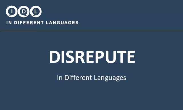 Disrepute in Different Languages - Image