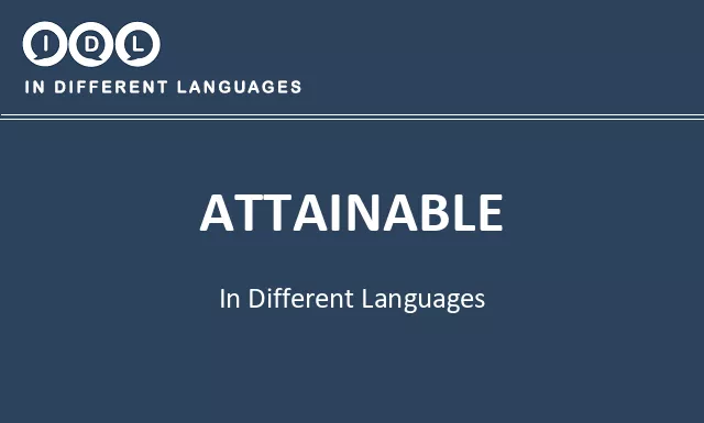 Attainable in Different Languages - Image