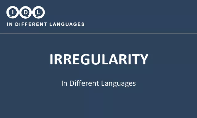 Irregularity in Different Languages - Image