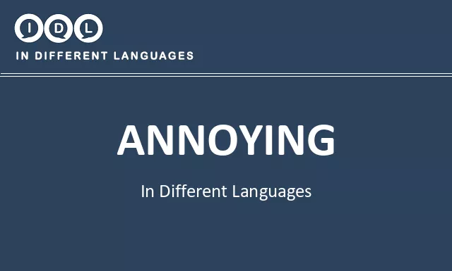Annoying in Different Languages - Image
