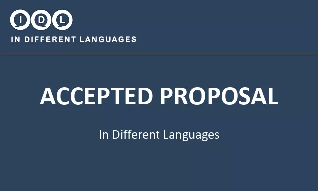 Accepted proposal in Different Languages - Image