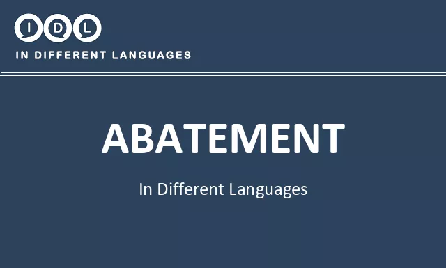 Abatement in Different Languages - Image