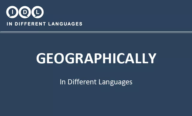 Geographically in Different Languages - Image