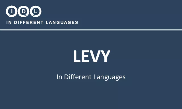 Levy in Different Languages - Image
