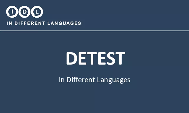 Detest in Different Languages - Image