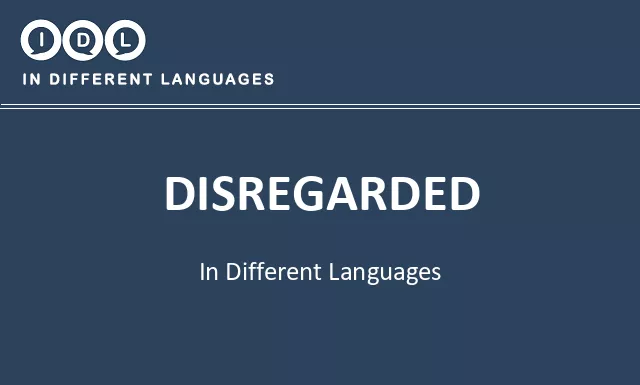 Disregarded in Different Languages - Image
