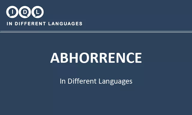 Abhorrence in Different Languages - Image