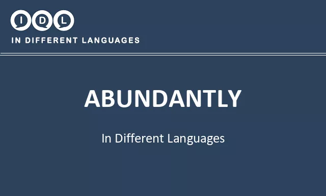 Abundantly in Different Languages - Image