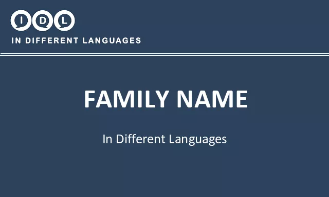 Family name in Different Languages - Image