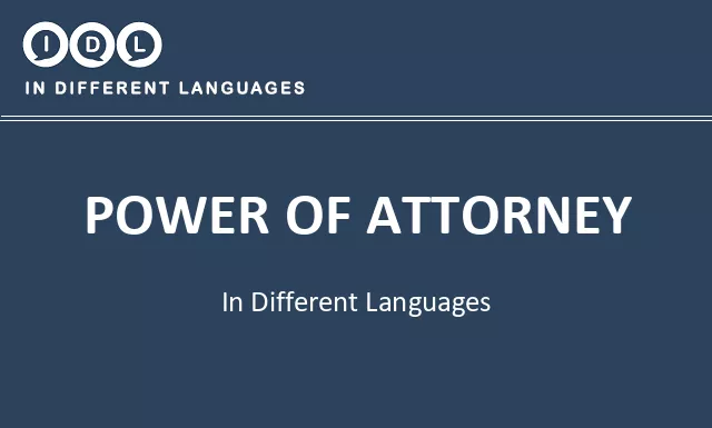 Power of attorney in Different Languages - Image