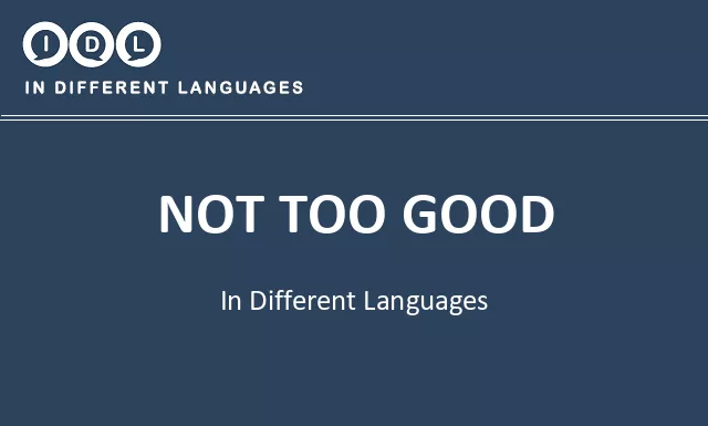Not too good in Different Languages - Image