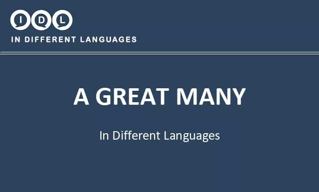 A great many in Different Languages - Image