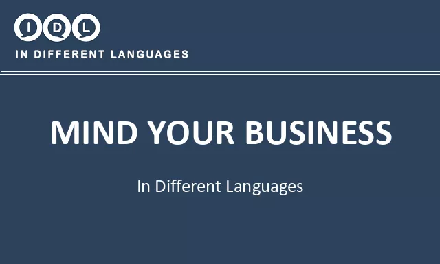 Mind your business in Different Languages - Image