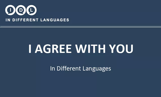I agree with you in Different Languages - Image