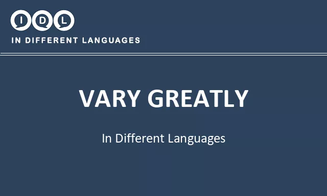 Vary greatly in Different Languages - Image