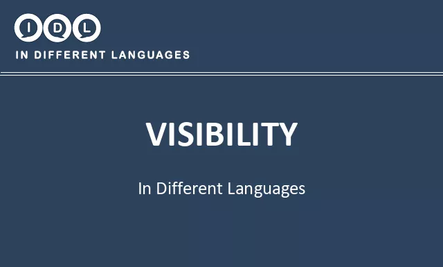 Visibility in Different Languages - Image