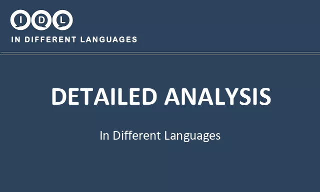 Detailed analysis in Different Languages - Image