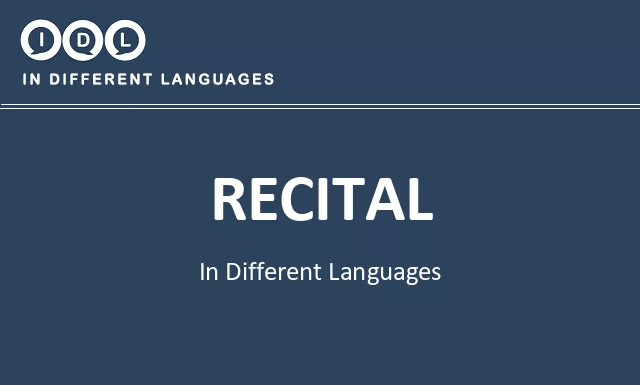 Recital in Different Languages - Image