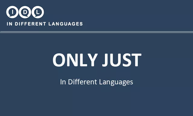 Only just in Different Languages - Image