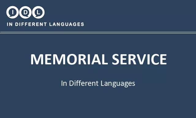 Memorial service in Different Languages - Image