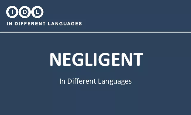 Negligent in Different Languages - Image