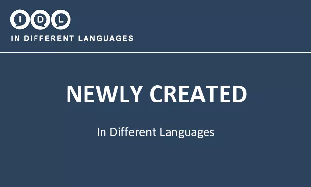 Newly created in Different Languages - Image